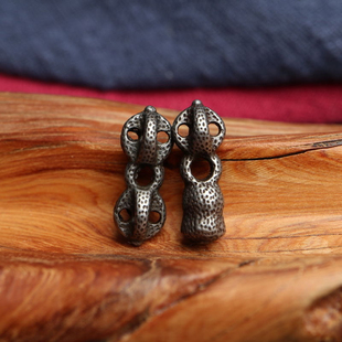 西藏天铁托甲复古陨铁金刚杵金刚铃佛珠手串背云古朴百搭款配饰