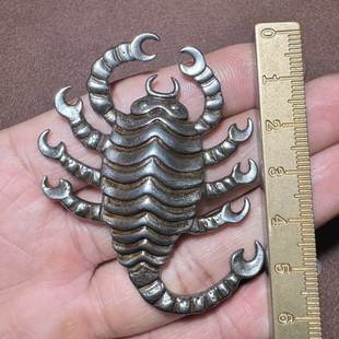 西藏特色精工寒铁莲师护法蝎子擦擦吊坠天铁藏式民族风挂坠件配饰