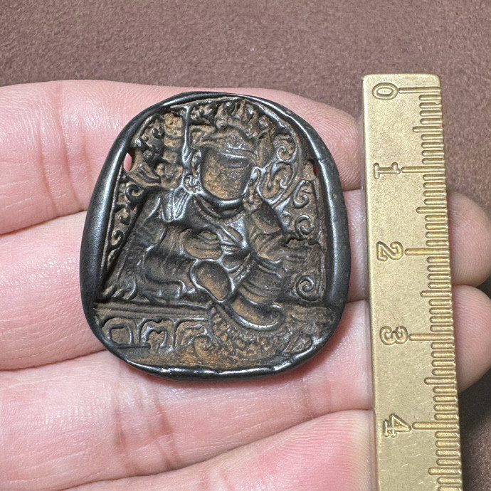 天铁藏式寒铁莲花生大师倒模擦模西藏项链佛珠念珠配饰挂件