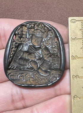 天铁藏式寒铁莲花生大师倒模擦模西藏项链佛珠念珠配饰挂件