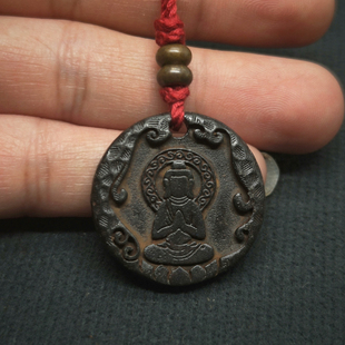 原创尼泊尔西藏天铁复古民族风格寒铁无相佛十相自在个性项链吊坠