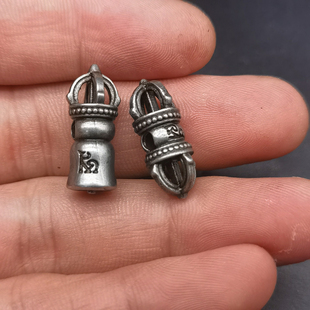 藏式天铁金刚铃金刚杵背云寒铁配饰佛珠手串卡子复古文玩古朴配件