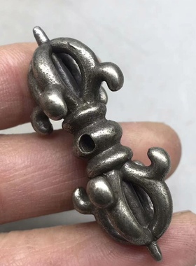 新款利马铜西藏五股金刚杵古朴复古白铜吊坠项链佛珠念珠配饰文玩