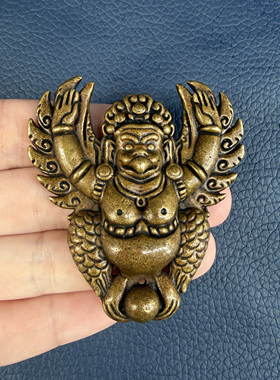 金翅大鹏鸟吊坠藏式民族风黄铜做旧西藏大鹏金翅鸟挂饰背云配饰