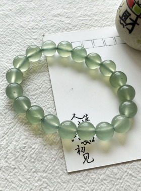 天然东陵玉串珠手串 冰种绿色显白新中式天然水晶高级感女款手链