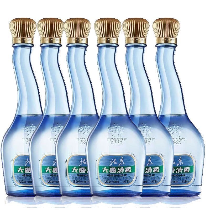 一担粮北京大曲清香52度清香型纯粮白酒470ml*6瓶整箱包邮