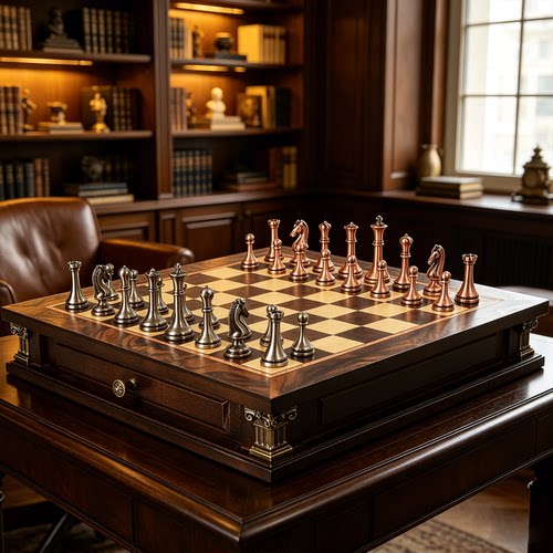 复古金属质感国际象棋棋子送礼款