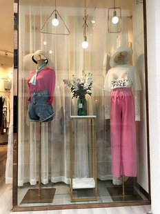 服装 店背景白纱窗帘门市半透背景ins白纱 店橱窗遮挡纱帘网红女装