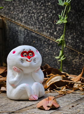 塑新社原创手作幸运猴子冥思非遗文创潮玩家居摆件包邮