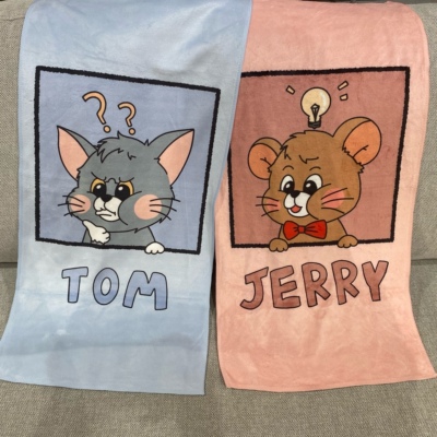 可爱卡通情侣毛巾居家不掉毛柔软