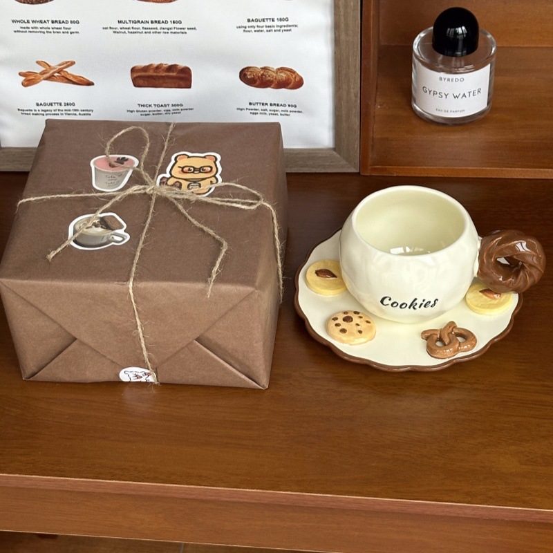 ins风高颜值设计感咖啡杯碟套装生日礼物陶瓷马克杯伴手礼礼盒装