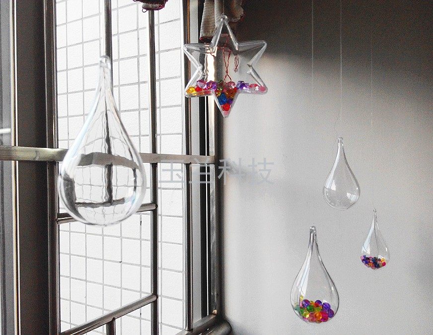 透明圆球礼盒扁圆星星爱心水滴椭圆球空心亚克力圣诞装饰球