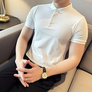 XS夏季 翻領(lǐng)T恤男 男裝 155光版 保羅衫 百搭修身 小碼 S休閑純色polo衫