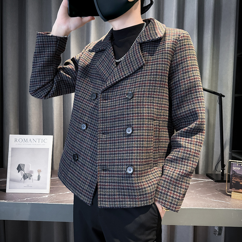 xs小码XS小号修身西服领褂子社会小伙夹克外套男潮流韩版上衣青年