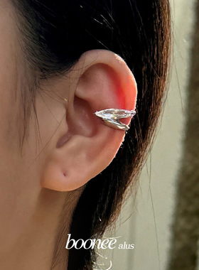 Boonee alus简约马眼圆环锆石耳骨夹女无耳洞夏日爆款清冷感耳夹