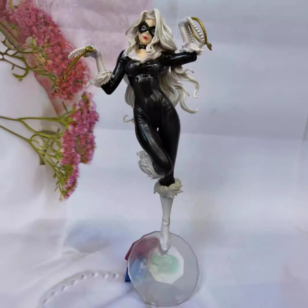 复仇者联盟 美少女 神奇蜘蛛侠 黑猫 雕像 场景 摆件 盒装手办
