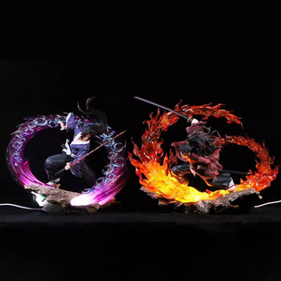 鬼灭之刃 GK继国缘一 黑死牟共鸣 可发光 战斗场景 雕像 盒装手办