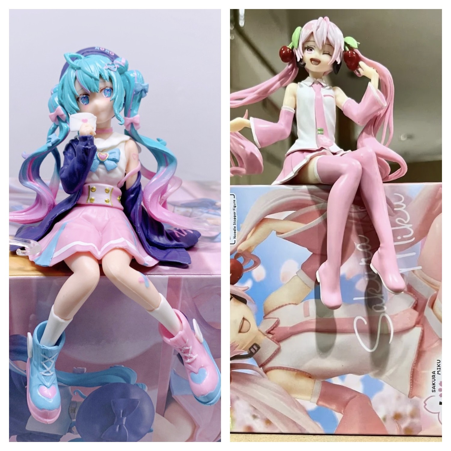 初音 Miku 樱初音 长发公主 泡面压 坐姿 模型公仔 摆件 盒装手办