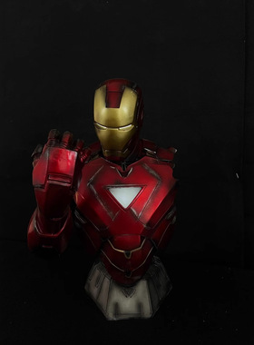 复仇者联盟漫威优质钢铁侠MK6胸像 发光超优质树脂GK手办模型手办
