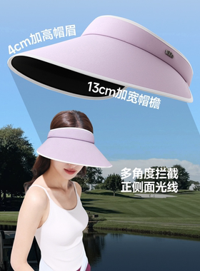 26SS-蕉下女士侧脸黑胶空顶防晒帽BM024防紫外线户外骑行运动帽