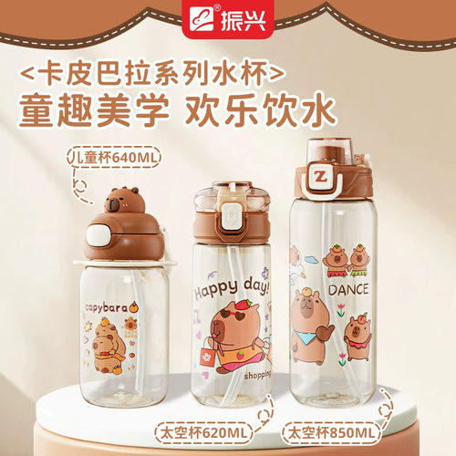 振兴儿童卡皮巴拉双饮吸管杯