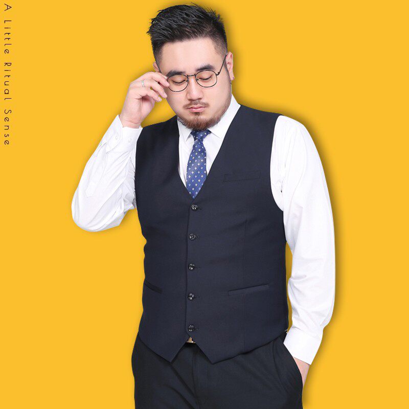 加肥加大码西装马甲男士款春秋背常规马甲