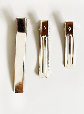 韩高端加厚5-6-8cmDIY双插银白色鸭嘴夹手工自制头饰一字边夹材料