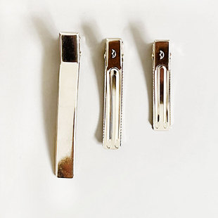 韩高端加厚5 8cmDIY双插银白色鸭嘴夹手工自制头饰一字边夹材料