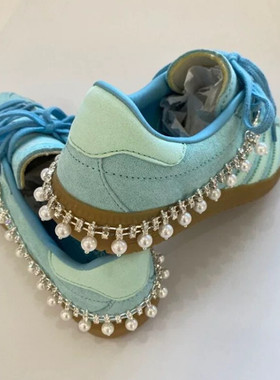 泫雅同款水钻珍珠流苏鞋花鞋扣韩版配饰串珠吊坠个性百搭装饰卡扣