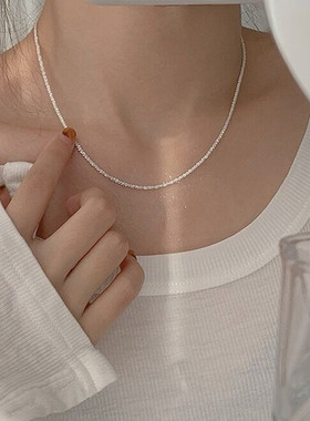 S925纯银满天星波光粼粼项链女轻奢高级感锁骨链气质新款小众颈链