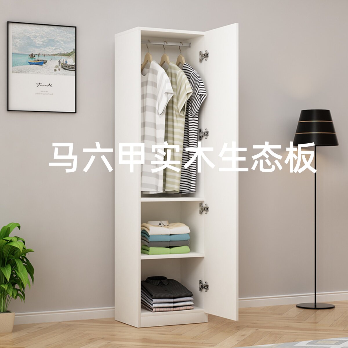 实木单门衣柜二门儿童现代简单成人卧室夹缝超窄家用小户储物柜50