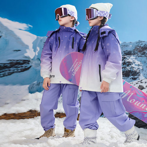 新款儿童滑雪服男女童加厚保暖杜邦三防冲锋衣小学生校服