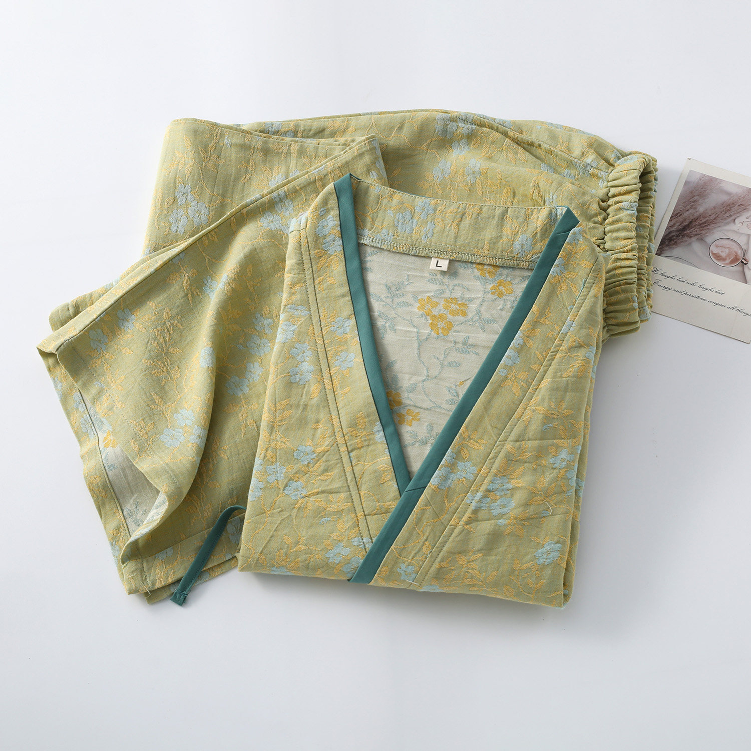 出口中国风系绳汉服睡衣女纯棉纱睡衣/家居服套装