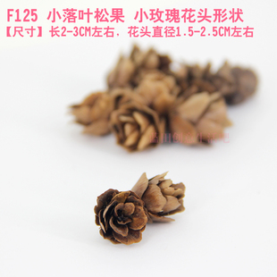 热销天然小落叶松果包装辅料填充DIY蜡片干花花材自制永生花材料