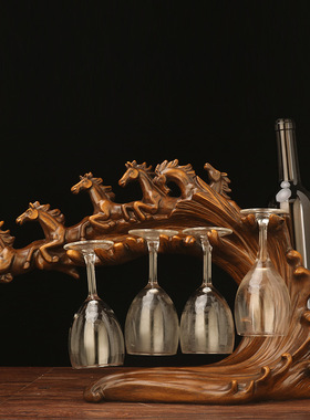欧式创意红酒架摆件酒杯架家居装饰品葡萄酒架餐厅酒柜树脂工艺品