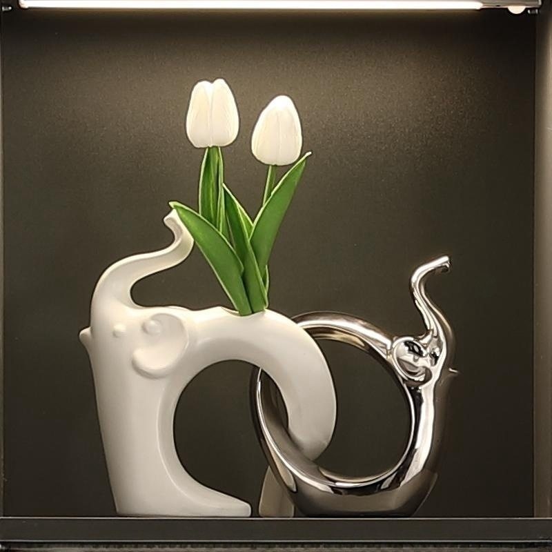 轻奢高档插花花瓶一家三四口摆件客厅电视柜酒柜玄关陶瓷装饰礼物