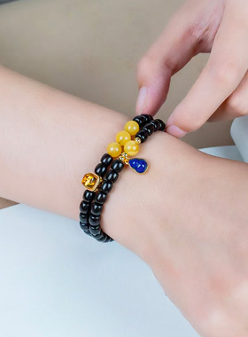 印度小叶紫檀直切珠DIY紫气东来款手链规格5×5男女念珠厂家批发