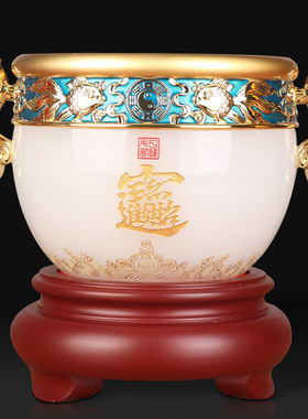 琉璃聚宝盆摆件树脂工艺品创意礼品办公室家居装饰品一件代发