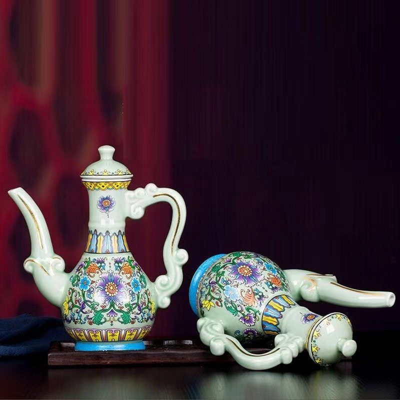 景德镇陶瓷器工艺品家居酒柜装饰品摆件客厅酒柜厨房酒壶摆设礼品