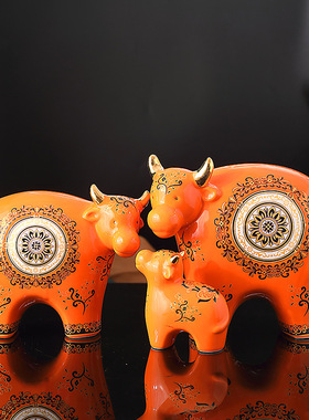 美式欧式陶瓷动物摆件大象厂家批发创意家居生肖牛摆件酒柜工艺品