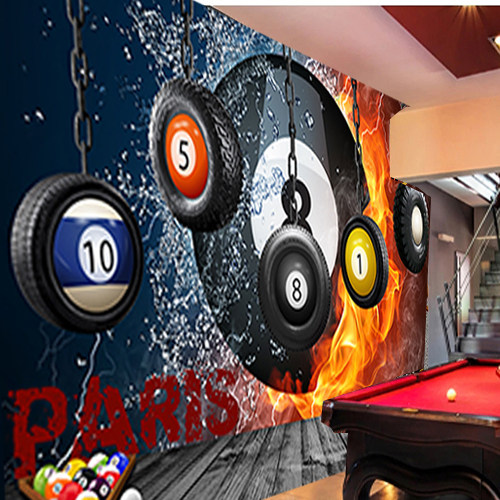 自粘台球海报纸墙贴桌球室厅吧台明星比赛美女杆背景墙面装饰壁纸