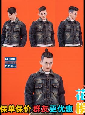 截单trickyMan12 1/6 男兵人头雕组 202309A黑发 202309W棕发