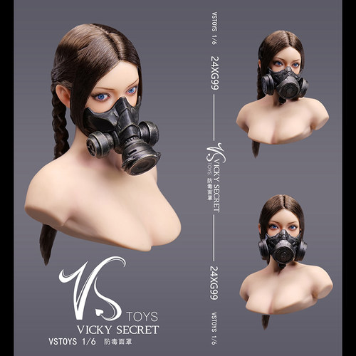 VSTOYS 1/6 防毒面罩配件 24XG99 适配12寸可动兵人偶 模型