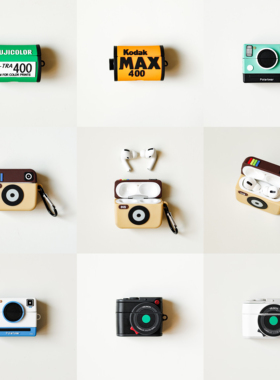 术直 | AirPods壳相机胶卷造型pro1/2/3代苹果硅胶蓝牙耳机保护套