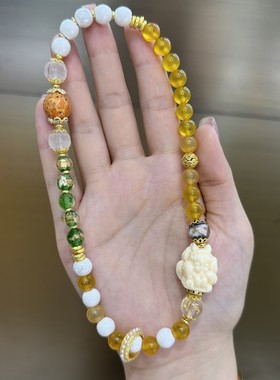 北京景区糖心玛瑙金箔琉璃手链