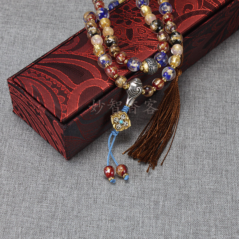 男女香灰琉璃金银箔手串