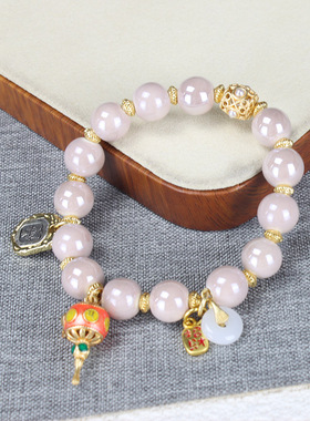 女款珠光香灰瓷宫款手串