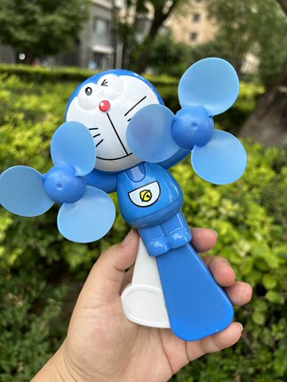 卡通机器猫哆啦a梦迷你手压风扇 创意儿童礼品夏季扇子小风扇手持