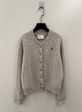 Dann南油买手店时髦小众罗马刺绣麻花针织开衫女休闲百搭毛衣外套