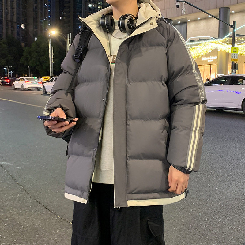 冬装正男连帽棉服潮流宽松上衣青年男装棉衣加厚保暖外套百搭休闲